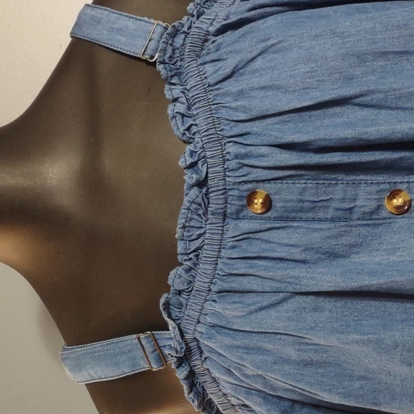 Speed Limit MPH Women's Denim Blouse Sz 2X Med Wash Boho Chic Peasant Hippie NWT - Picture 5 of 11